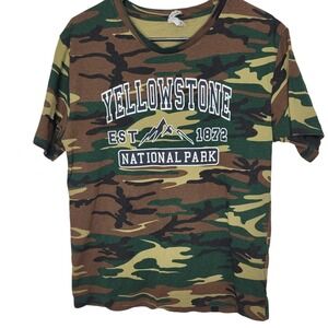 Yellowstone National Park Est. 1872‎ Camoflauge T-Shirt Adult Size Medium